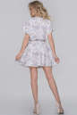 Летнее платье с расклешённой юбкой белый с серым цвета 2883-1.100 No2|интернет-магазин vvlen.com