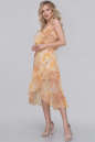 Летнее платье с юбкой на запах горчичный принт цвета 2924.7|интернет-магазин vvlen.com