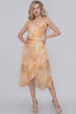 Летнее платье с юбкой на запах горчичный принт цвета 2924.7 No1|интернет-магазин vvlen.com