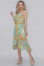 Летнее платье с юбкой на запах мятный принт цвета 2924.7 No1|интернет-магазин vvlen.com