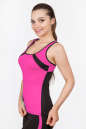 Майка для фитнеса черного с розовым цвета 2354.67 No1|интернет-магазин vvlen.com