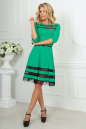 Коктейльное платье с расклешённой юбкой зеленого цвета 1487-1.47 No1|интернет-магазин vvlen.com