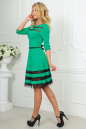 Коктейльное платье с расклешённой юбкой зеленого цвета 1487-1.47 No2|интернет-магазин vvlen.com