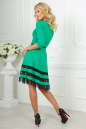 Коктейльное платье с расклешённой юбкой зеленого цвета 1487-1.47 No3|интернет-магазин vvlen.com