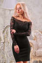 Коктейльное платье футляр черного цвета 2208.47|интернет-магазин vvlen.com