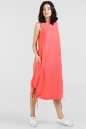 Повседневное платье балахон кораллового цвета 2545.81 No1|интернет-магазин vvlen.com