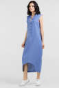 Летнее платье  мешок голубого цвета 2539-2.81 No1|интернет-магазин vvlen.com