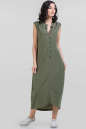 Повседневное платье балахон хаки цвета 2539-1.101 No0|интернет-магазин vvlen.com