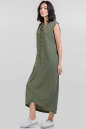 Повседневное платье балахон хаки цвета 2539-1.101 No2|интернет-магазин vvlen.com