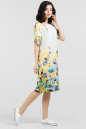 Летнее платье балахон желтого с фиолетовым цвета 2684.5 No1|интернет-магазин vvlen.com