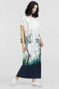 Летнее платье оверсайз молочного с синим цвета 2665-1.5|интернет-магазин vvlen.com