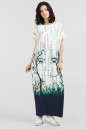 Летнее платье оверсайз молочного с синим цвета 2665-1.5 No1|интернет-магазин vvlen.com