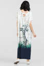 Летнее платье оверсайз молочного с синим цвета 2665-1.5 No2|интернет-магазин vvlen.com
