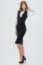 Офисное платье футляр черного цвета 540.1 No1|интернет-магазин vvlen.com