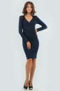 Коктейльное платье футляр темно-синего цвета 406.47 No0|интернет-магазин vvlen.com