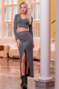 Женский костюм с юбкой темно-серого цвета 2432.31 No1|интернет-магазин vvlen.com