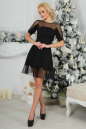Коктейльное платье с расклешённой юбкой черного цвета 2454.47 No1|интернет-магазин vvlen.com