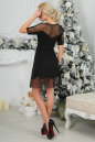 Коктейльное платье с расклешённой юбкой черного цвета 2454.47 No3|интернет-магазин vvlen.com