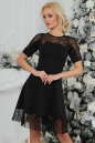Коктейльное платье с расклешённой юбкой черного цвета 2454-2.47 No0|интернет-магазин vvlen.com