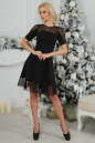 Коктейльное платье с расклешённой юбкой черного цвета 2454-2.47 No1|интернет-магазин vvlen.com