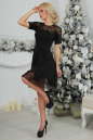 Коктейльное платье с расклешённой юбкой черного цвета 2454-2.47 No2|интернет-магазин vvlen.com