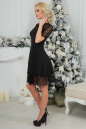 Коктейльное платье с расклешённой юбкой черного цвета 2454-2.47 No3|интернет-магазин vvlen.com