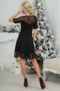 Коктейльное платье с расклешённой юбкой черного цвета 2454-2.47 No4|интернет-магазин vvlen.com