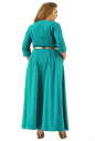 Платье с расклешённой юбкой бирюзового цвета 2299.41  No2|интернет-магазин vvlen.com