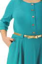 Платье с расклешённой юбкой бирюзового цвета 2299.41  No3|интернет-магазин vvlen.com