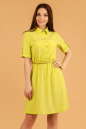 Офисное платье с расклешённой юбкой зеленого цвета 2320.83 No0|интернет-магазин vvlen.com
