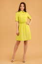 Офисное платье с расклешённой юбкой зеленого цвета 2320.83 No1|интернет-магазин vvlen.com