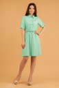 Офисное платье с расклешённой юбкой мятного цвета 2320.83 No1|интернет-магазин vvlen.com