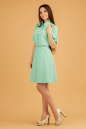 Офисное платье с расклешённой юбкой мятного цвета 2320.83 No3|интернет-магазин vvlen.com