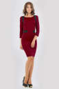 Офисное платье футляр вишневого цвета 1578-1.47|интернет-магазин vvlen.com