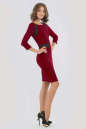 Офисное платье футляр вишневого цвета 1578-1.47 No1|интернет-магазин vvlen.com