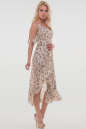 Летнее платье с длинной юбкой бежевого цвета 115vl1 No1|интернет-магазин vvlen.com