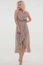 Летнее платье с длинной юбкой серого с оранжевым цвета 116vl1 No0|интернет-магазин vvlen.com