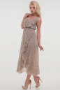 Летнее платье с длинной юбкой серого с оранжевым цвета 116vl1 No1|интернет-магазин vvlen.com