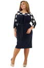 Платье футляр синего с белым цвета 2295.78  No2|интернет-магазин vvlen.com