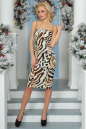 Коктейльное платье-комбинация молочного тона цвета 996-1.26|интернет-магазин vvlen.com
