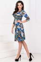 Повседневное платье с расклешённой юбкой синего тона цвета 1020.17 No1|интернет-магазин vvlen.com